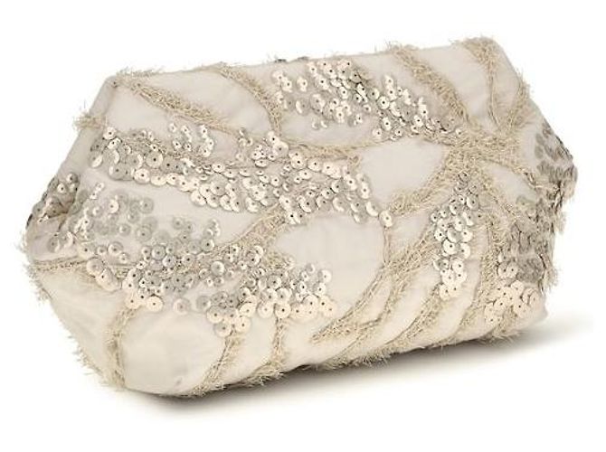 Brunello Cucinelli Clutch in seta beige - vista 3