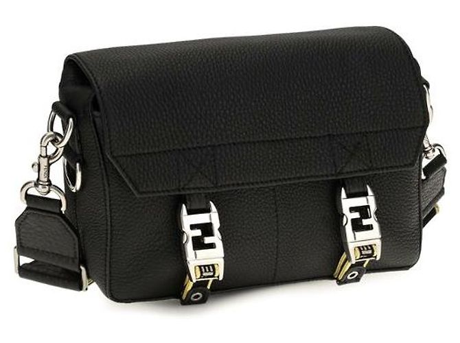 Fendi Borsa a tracolla Bos Taurus in pelle di vitello nera - vista 2