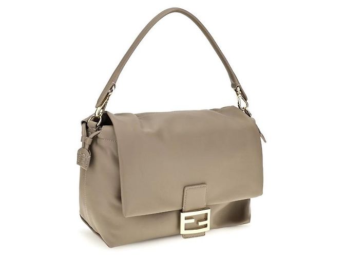 Fendi Borsa a tracolla Bos Taurus in pelle di vitello beige - vista 2