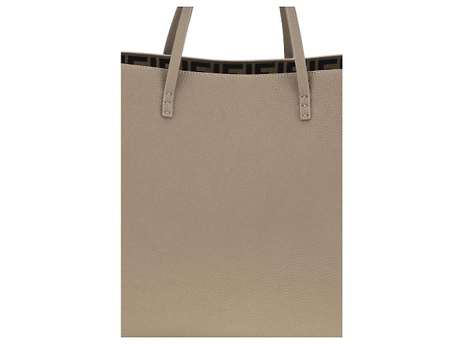 Fendi Borsa a tracolla Bos Taurus in pelle di vitello beige - vista 4