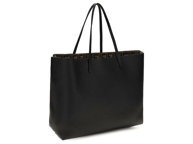 Fendi Borsa a tracolla Bos Taurus in pelle di vitello nera - vista 3