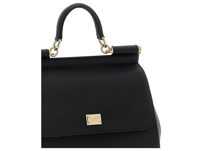 Dolce & Gabbana Borsa in pelle di vitello nera - vista 3