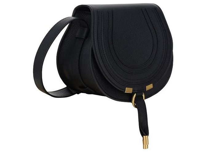 Chloé Borsa a tracolla Bos Taurus in pelle di vitello nera - vista 2