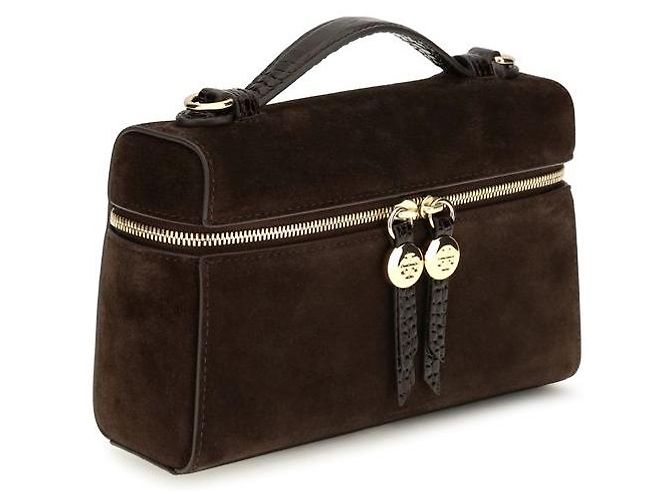 Tory Burch Borsa a mano in pelle scamosciata marrone - vista 2