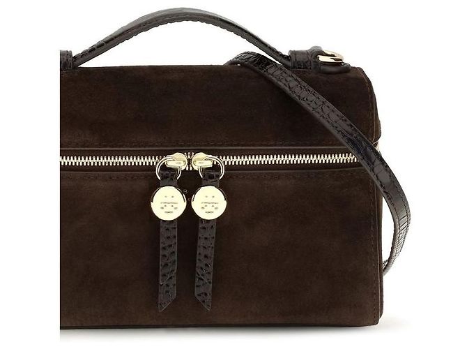 Tory Burch Borsa a mano in pelle scamosciata marrone - vista 4