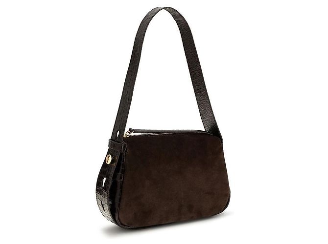 Tory Burch Borsa a tracolla in pelle scamosciata marrone - vista 2