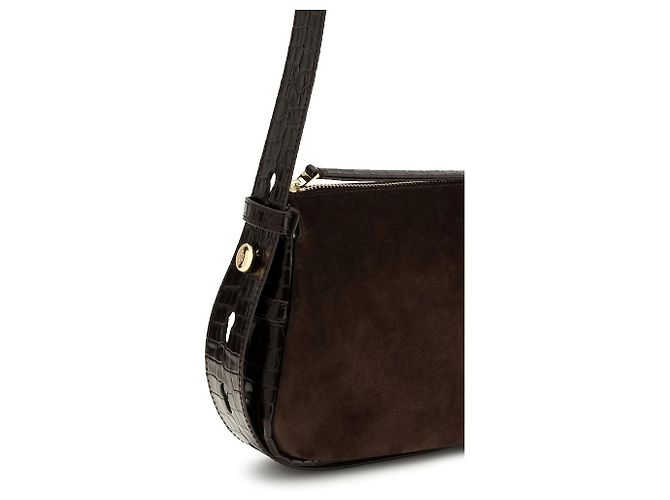 Tory Burch Borsa a tracolla in pelle scamosciata marrone - vista 4