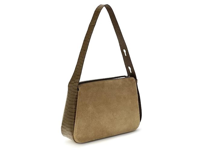 Tory Burch Borsa a tracolla in pelle scamosciata beige - vista 3