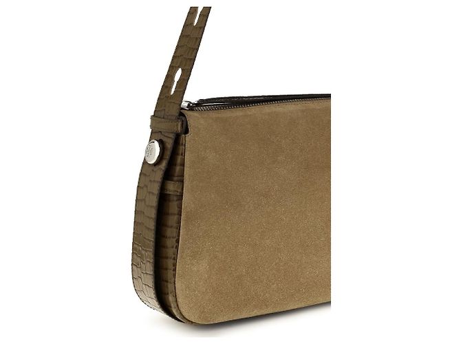 Tory Burch Borsa a tracolla in pelle scamosciata beige - vista 4