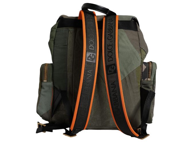 Dolce & Gabbana Sac à dos de voyage patchwork vert militaire - vue 3