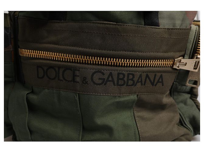 Dolce & Gabbana Sac à dos de voyage patchwork vert militaire - vue 4