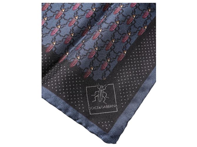 Dolce & Gabbana Foulard Quadrato Beetle Blu Scuro - vista 2