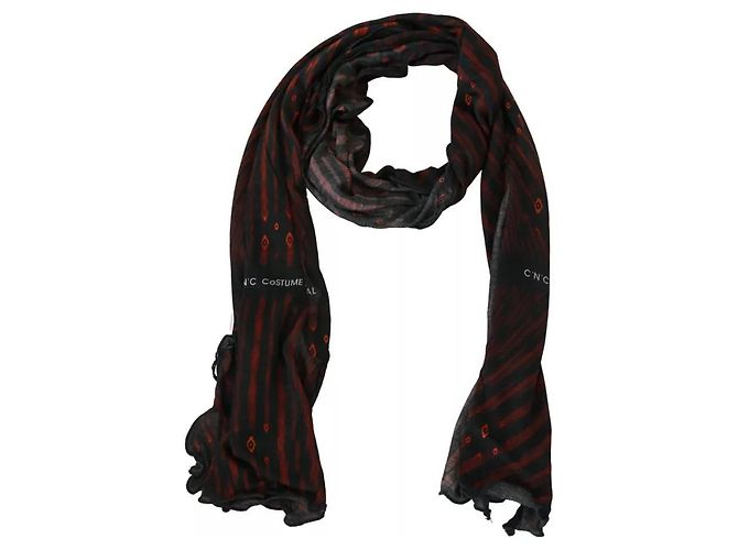 Dolce & Gabbana Foulard in viscosa nero e rosso - Sciarpa di marca - vista 2