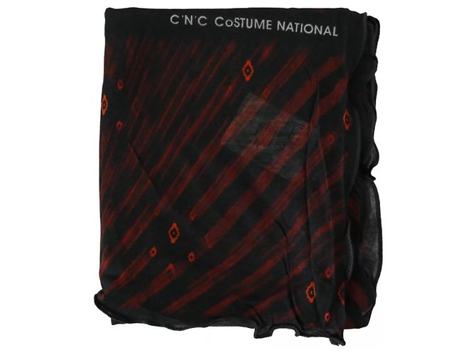 Dolce & Gabbana Foulard in viscosa nero e rosso - Sciarpa di marca - vista 5