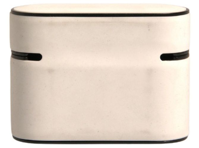 Dolce & Gabbana Custodia Airpods in PVC bianco con placca logo embossed - vista 3