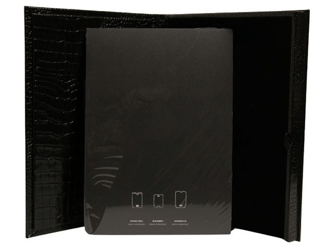 Dolce & Gabbana Custodia Catalogo Elegante in Pelle Nera con Placca Logo - vista 5