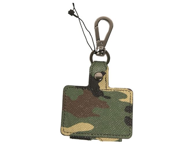 Dolce & Gabbana Custodia Airpods in pelle e metallo camouflage multicolore - vista 3