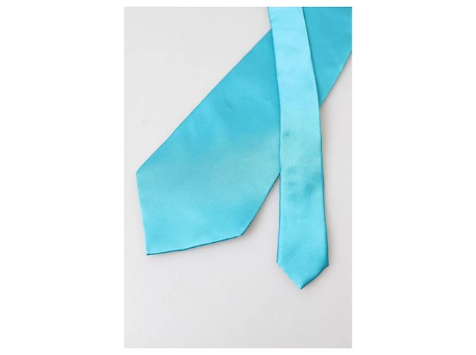 Dolce & Gabbana Cravatta larga da uomo in seta azzurro chiaro - vista 4