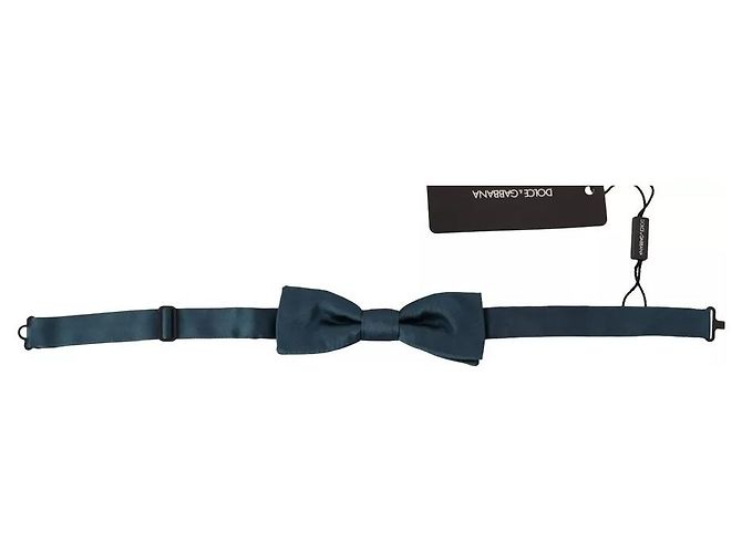 Dolce & Gabbana Papillon regolabile da uomo in seta blu % - vista 2