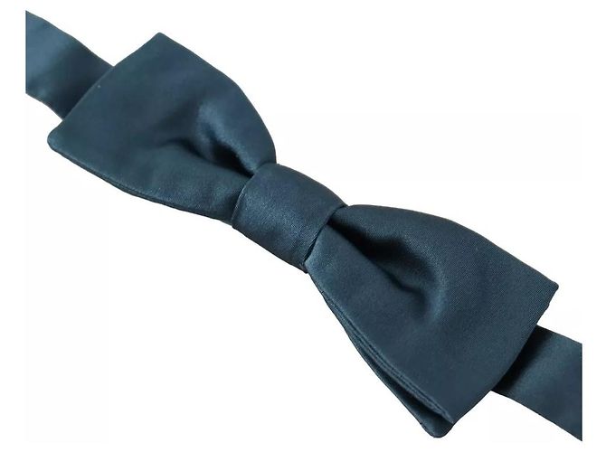 Dolce & Gabbana Papillon regolabile da uomo in seta blu % - vista 4