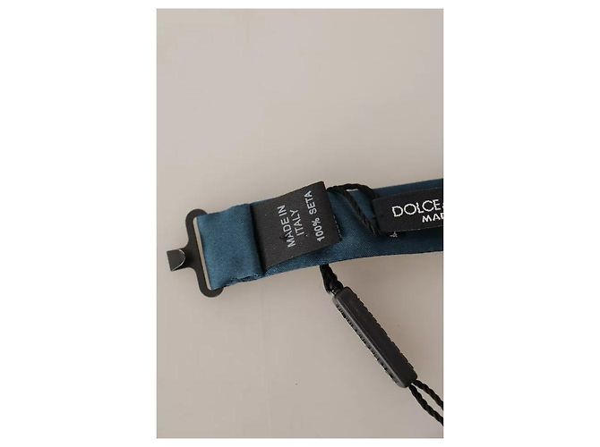 Dolce & Gabbana Papillon regolabile da uomo in seta blu % - vista 6