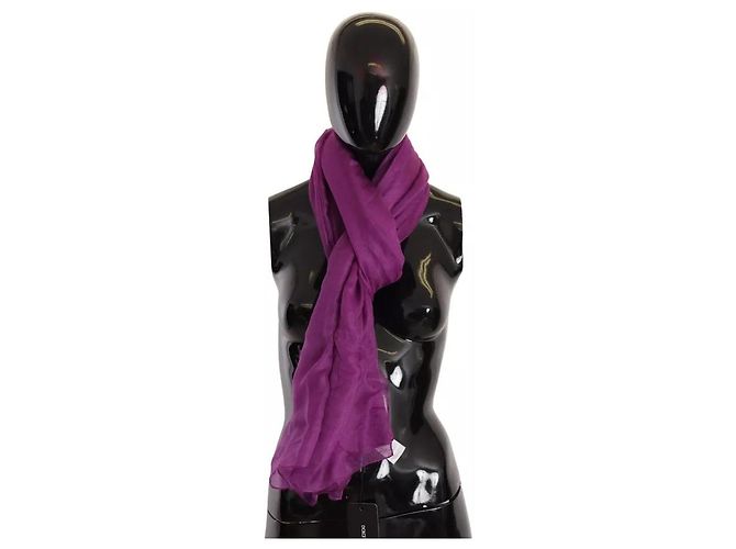 Dolce & Gabbana Lila einfarbiger Kaschmir-Seiden-Schal Wrap - Ansicht 2