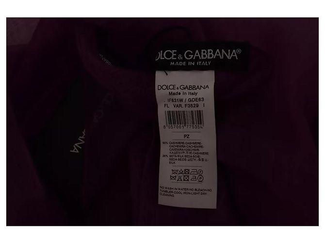 Dolce & Gabbana Lila einfarbiger Kaschmir-Seiden-Schal Wrap - Ansicht 3