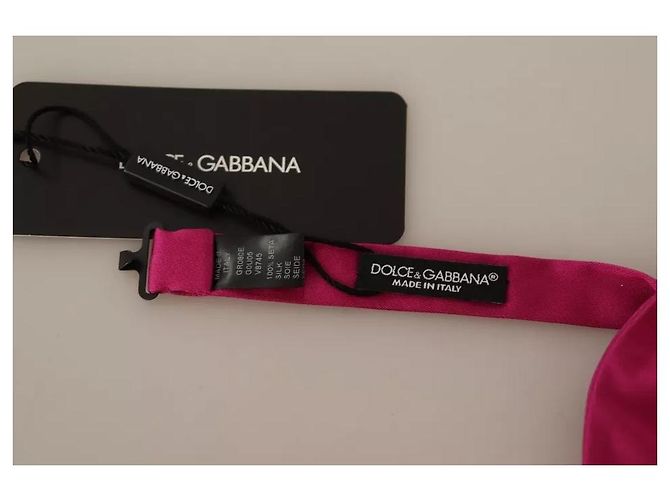 Dolce & Gabbana Papillon regolabile da uomo in seta rosa % - vista 2