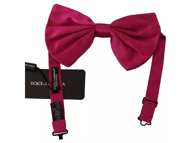 Dolce & Gabbana Papillon regolabile da uomo in seta rosa % - vista 4