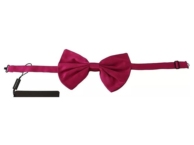 Dolce & Gabbana Papillon regolabile da uomo in seta rosa % - vista 5