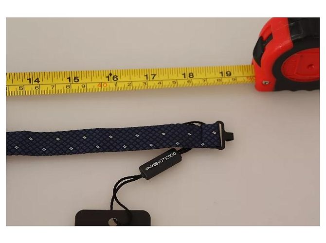 Dolce & Gabbana Blue Patterned Silk Adjustable Neck Bow Tie Men - view 4