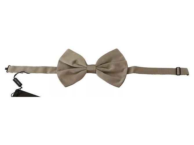Dolce & Gabbana Papillon regolabile in seta grigio argento - vista 2