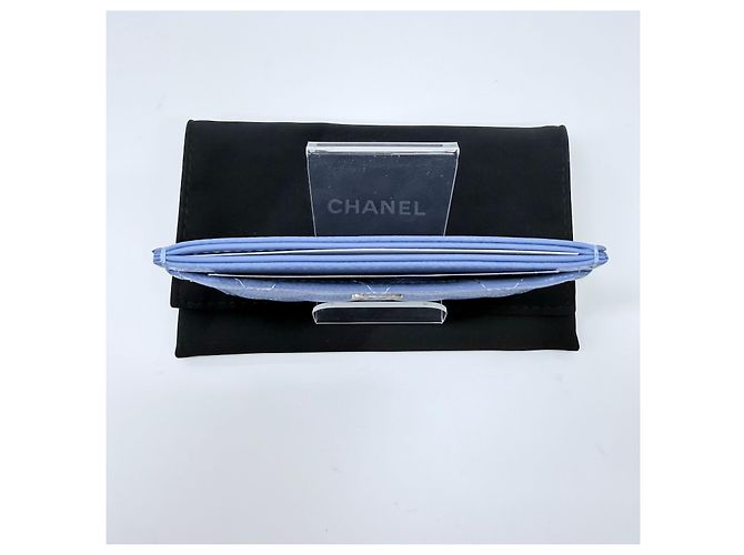 Chanel Tarjetero cartera Classic Caviar Silver Blue - vista 4