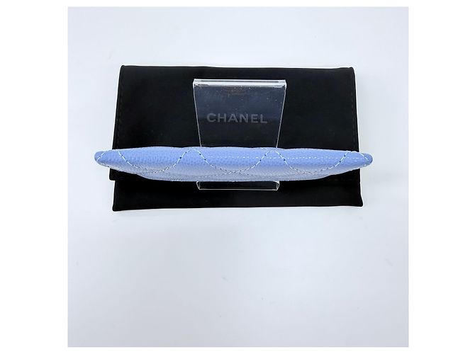 Chanel Tarjetero cartera Classic Caviar Silver Blue - vista 5