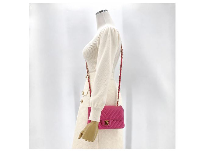 Chanel Borsa a tracolla in pelle di agnello chevron - vista 10