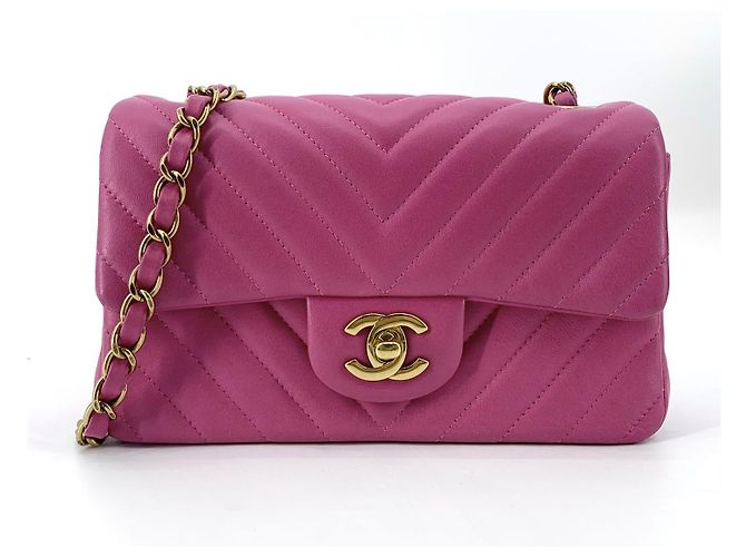 Chanel Borsa a tracolla in pelle di agnello chevron - vista 3