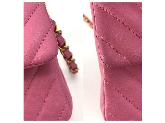 Chanel Borsa a tracolla in pelle di agnello chevron - vista 9