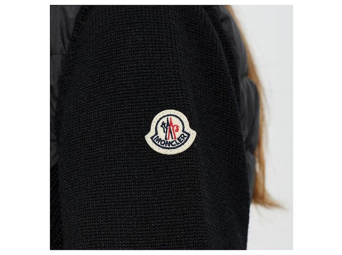 Moncler Cardigã de Lã com Zíper e Acolchoado para Mulher Preto - vista 5