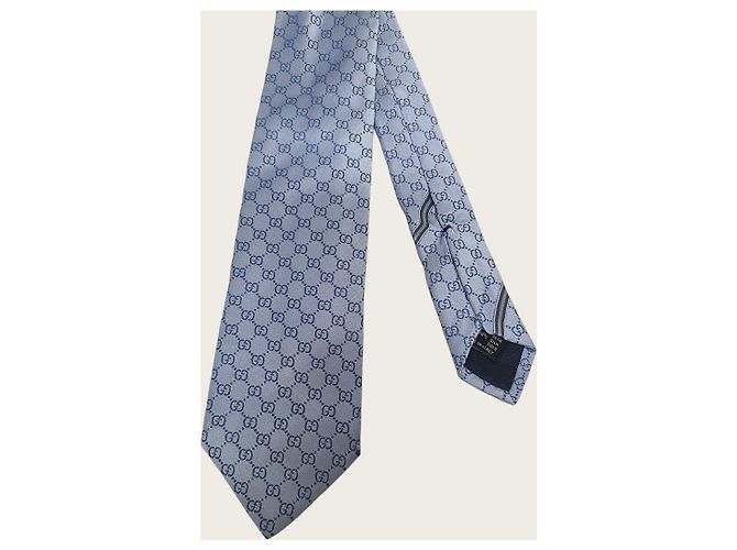 Gucci Light Blue GG Silk Tie - view 2