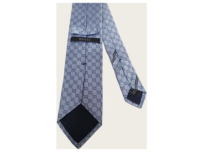 Gucci Light Blue GG Silk Tie - view 5