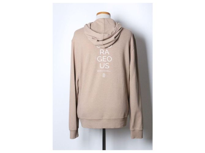 Brunello Cucinelli Baumwoll-T-Shirt mit Kapuze Beige - Ansicht 2