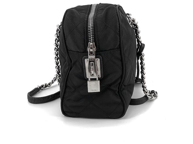 Prada Borsa a tracolla matelassé in nylon con catena - vista 12