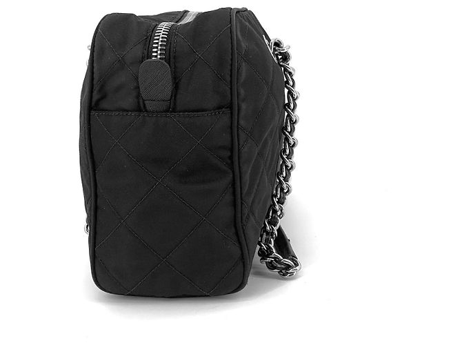 Prada Borsa a tracolla matelassé in nylon con catena - vista 4