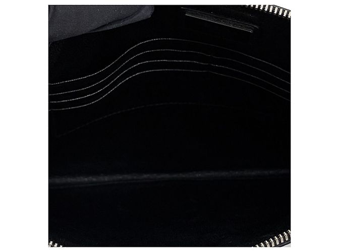 Prada Clutch in Saffiano con logo triangolare e tracolla Nero - vista 10