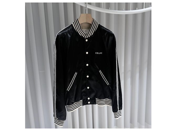 Céline Satin Finish Nylon Bomber Jacket - view 3