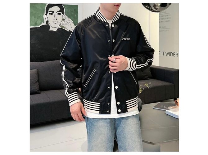 Céline Satin Finish Nylon Bomber Jacket - view 6