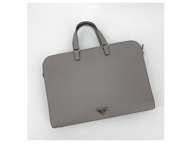 Prada Sac Tote Porte-documents Saffiano avec Logo Triangle - vue 11
