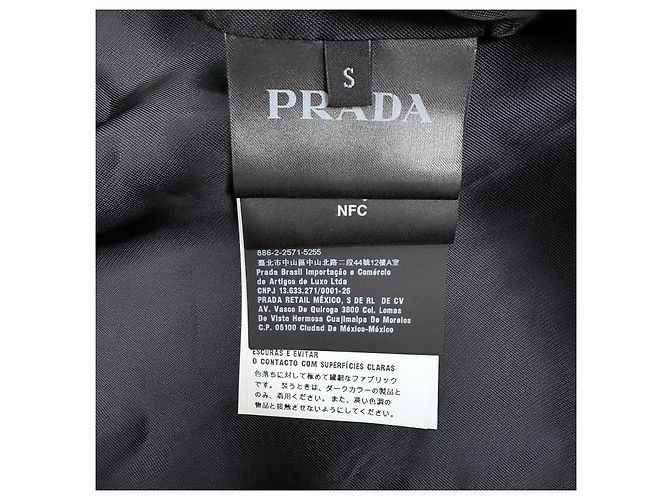 Prada Samt-Bomberjacke mit Kapuze Schwarz - Ansicht 7
