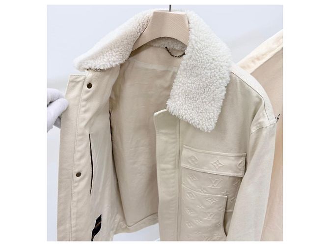 Louis Vuitton Workwear Shearling Jacke Monogram Ivory - Ansicht 7