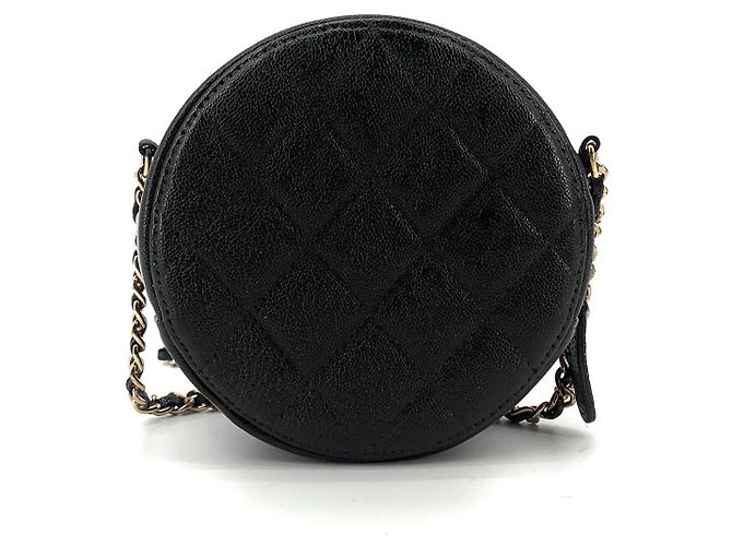 Chanel Borsa Round Tambourine in Caviar - vista 4